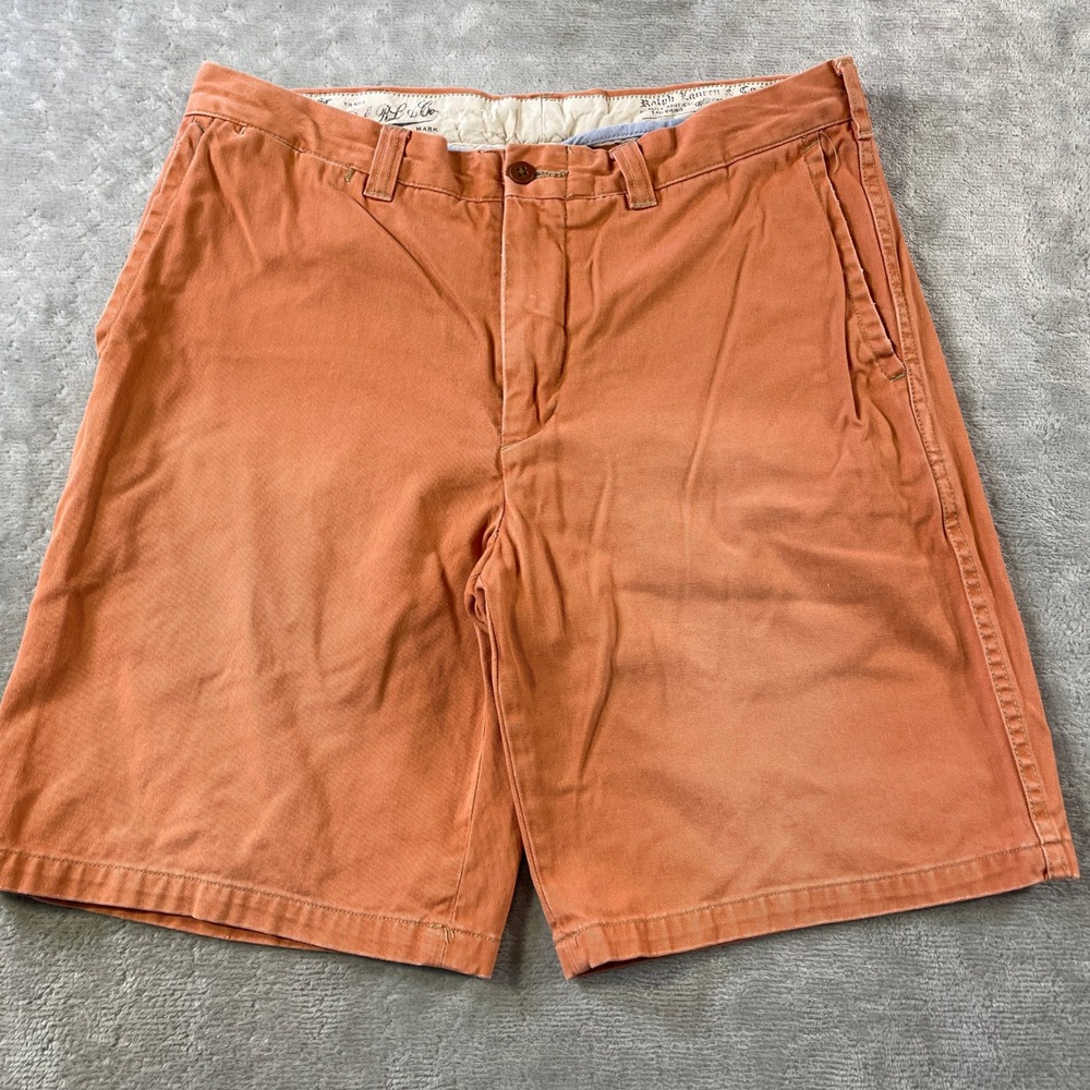 Polo Ralph Lauren GI Shorts Men 32 Orange Sun Washed Summer Coastal Resort Beach